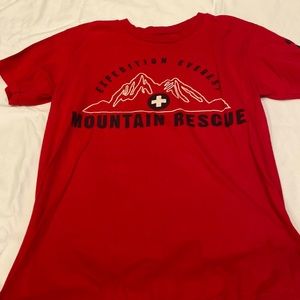 Boys red Expedition Everest Mountain rescue T-shirt. Walt, Disney world parks.